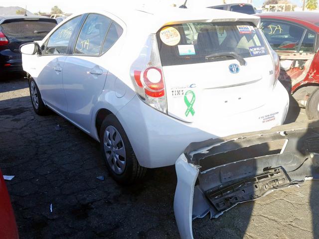 JTDKDTB35D1555970 - 2013 TOYOTA PRIUS C WHITE photo 3