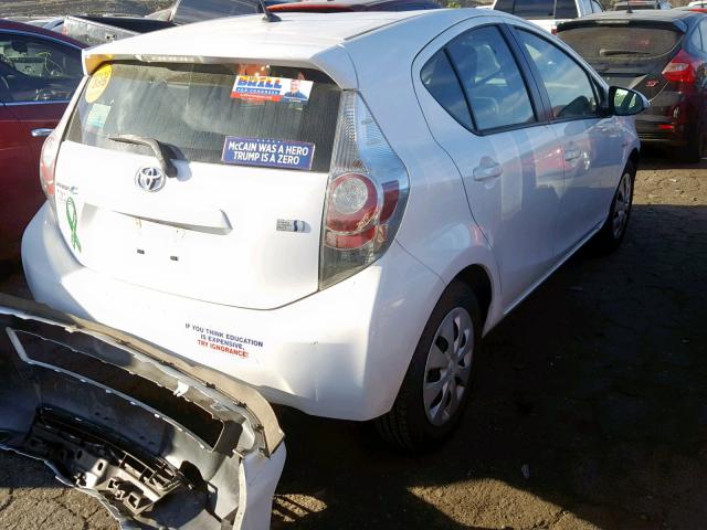 JTDKDTB35D1555970 - 2013 TOYOTA PRIUS C WHITE photo 4