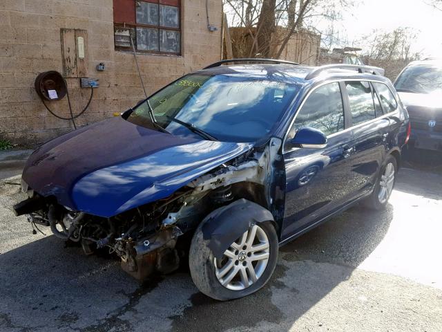 3VWPL7AJ2CM677345 - 2012 VOLKSWAGEN JETTA TDI BLUE photo 2