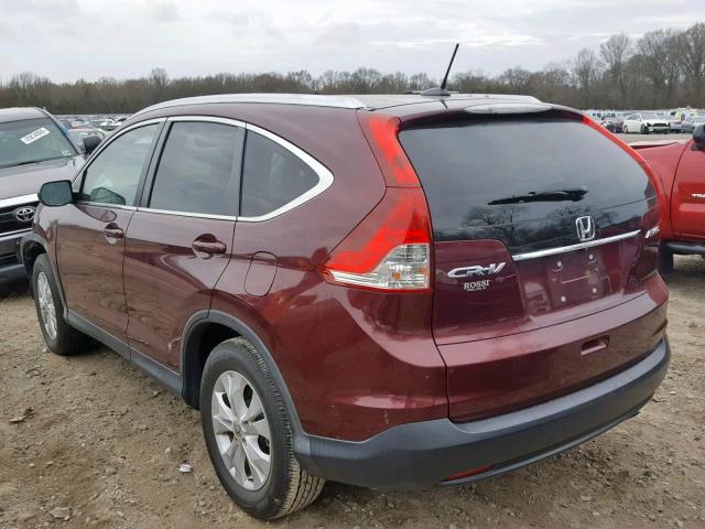 5J6RM4H77EL079882 - 2014 HONDA CR-V EXL BURGUNDY photo 3