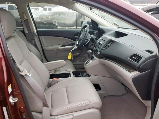 5J6RM4H77EL079882 - 2014 HONDA CR-V EXL BURGUNDY photo 5