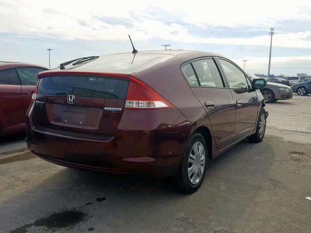 JHMZE2H31BS007693 - 2011 HONDA INSIGHT BURGUNDY photo 4