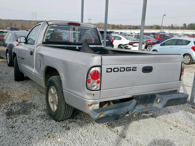 1B7FL26P81S114299 - 2001 DODGE DAKOTA SILVER photo 3