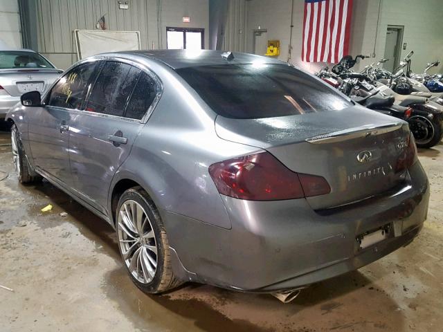 JN1CV6AR4AM452531 - 2010 INFINITI G37 GRAY photo 3