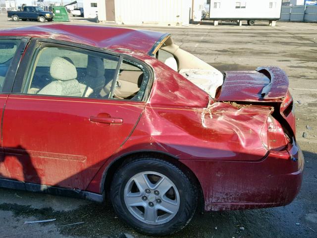 1G1ZT548X5F156653 - 2005 CHEVROLET MALIBU LS MAROON photo 10