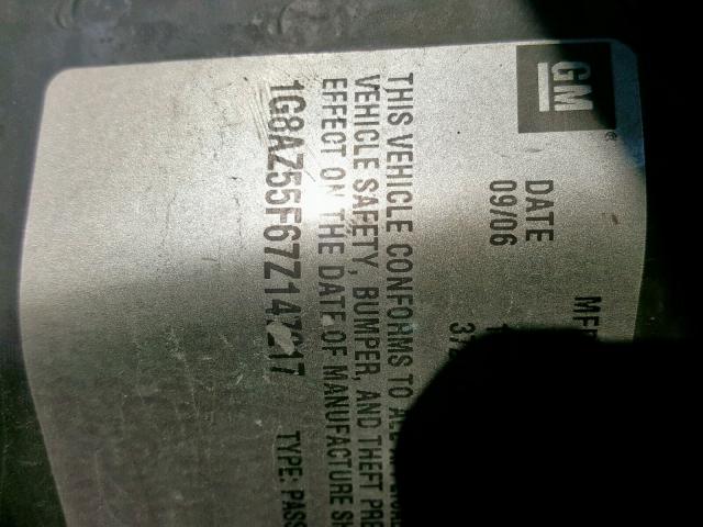 1G8AZ55F67Z147217 - 2007 SATURN ION LEVEL BLACK photo 10