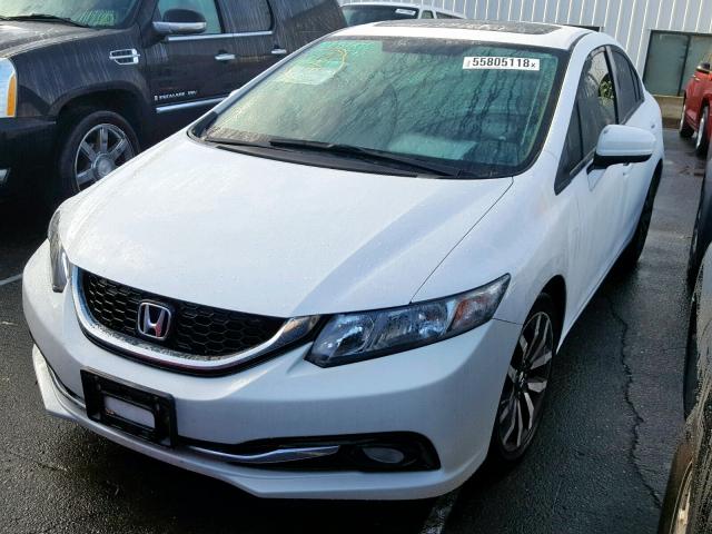 19XFB2F92FE262625 - 2015 HONDA CIVIC EXL WHITE photo 2