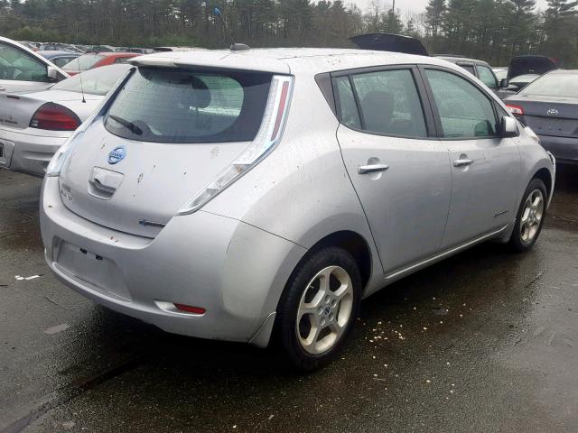 1N4AZ0CP0EC332809 - 2014 NISSAN LEAF S GRAY photo 4