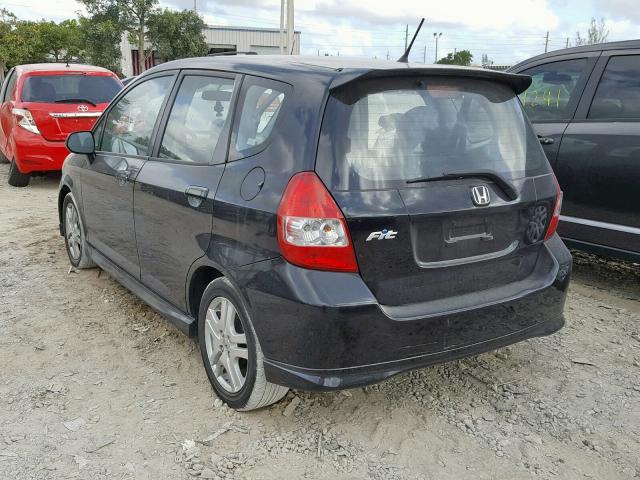 JHMGD37648S022564 - 2008 HONDA FIT SPORT BLACK photo 3