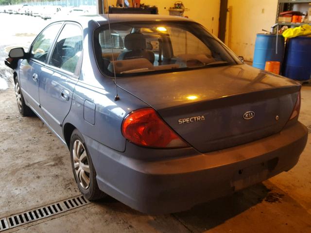 KNAFB121435276539 - 2003 KIA SPECTRA BA BLUE photo 3