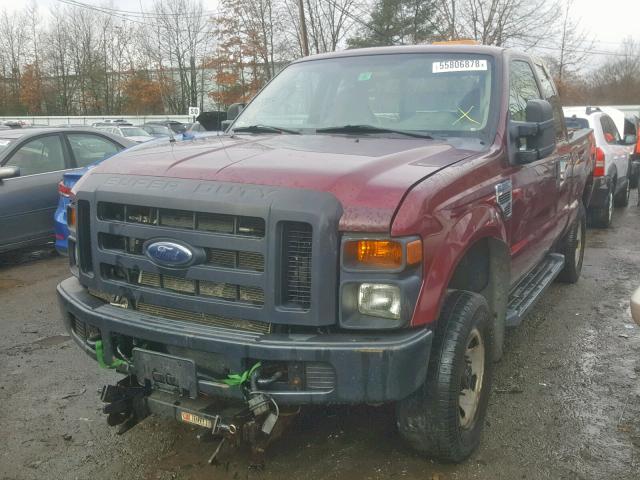 1FTWX31598EC58582 - 2008 FORD F350 SRW S MAROON photo 2