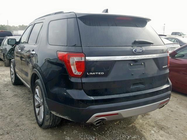 1FM5K7F8XGGC13668 - 2016 FORD EXPLORER L BLACK photo 3