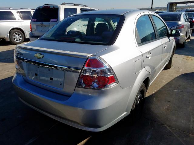 KL1TD5DE8BB240626 - 2011 CHEVROLET AVEO LS SILVER photo 4