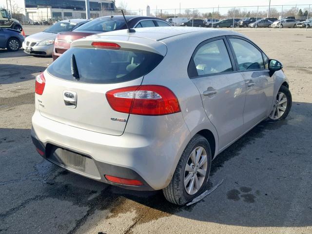 KNADN5A30C6013791 - 2012 KIA RIO EX SILVER photo 4