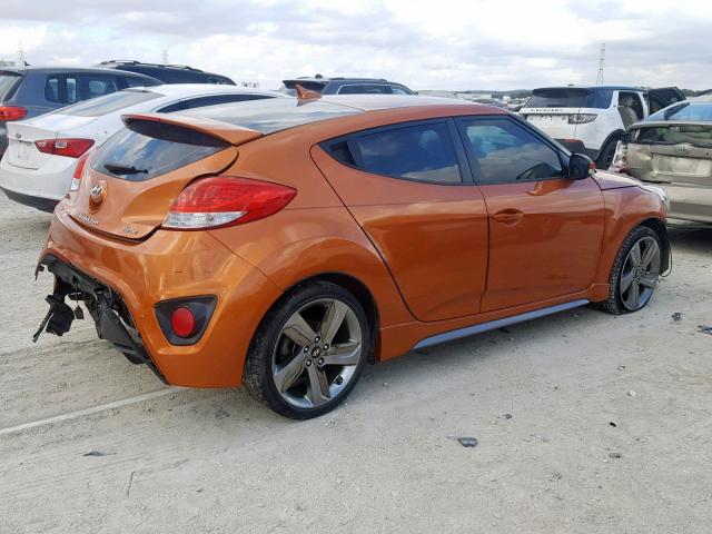 KMHTC6AE7EU210480 - 2014 HYUNDAI VELOSTER T ORANGE photo 4