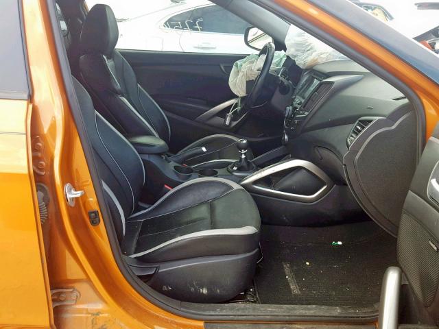 KMHTC6AE7EU210480 - 2014 HYUNDAI VELOSTER T ORANGE photo 5