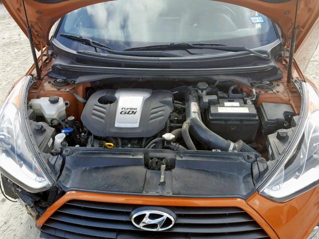 KMHTC6AE7EU210480 - 2014 HYUNDAI VELOSTER T ORANGE photo 7