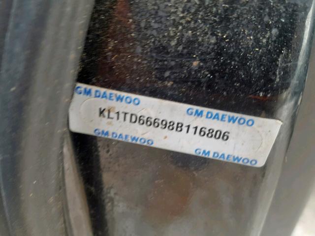 KL1TD66698B116806 - 2008 CHEVROLET AVEO BASE Қара фото 10