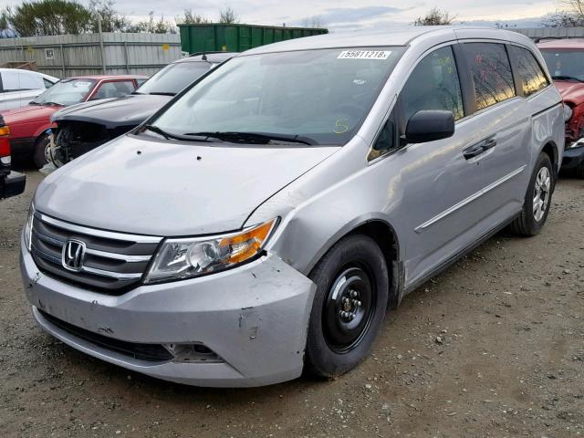 5FNRL5H26DB003753 - 2013 HONDA ODYSSEY LX SILVER photo 2