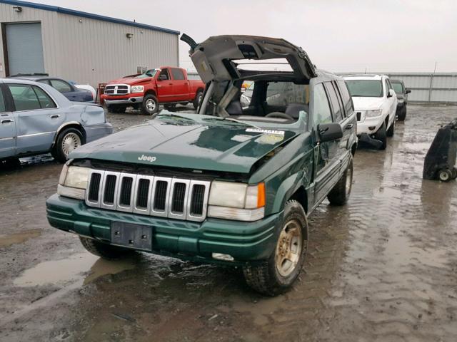 1J4GZ48S8WC352178 - 1998 JEEP GRAND CHER GREEN photo 2