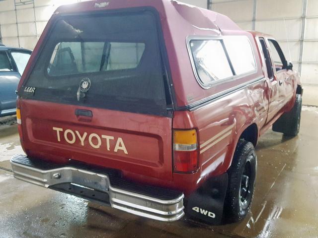 JT4RN13P4M6033464 - 1991 TOYOTA PICKUP 1/2 BURGUNDY photo 4