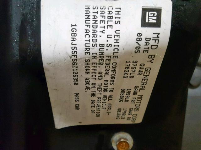 1G8AJ55F56Z126350 - 2006 SATURN ION LEVEL SILVER photo 10