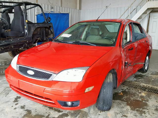1FAFP34N57W351481 - 2007 FORD FOCUS ZX4 RED photo 2