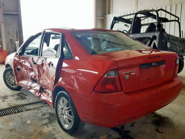 1FAFP34N57W351481 - 2007 FORD FOCUS ZX4 RED photo 3