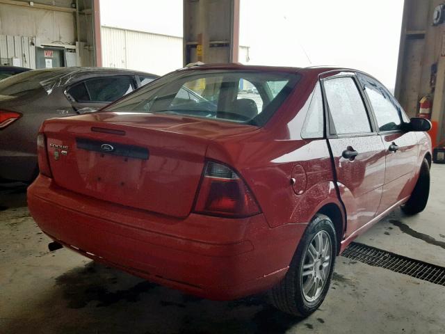 1FAFP34N57W351481 - 2007 FORD FOCUS ZX4 RED photo 4