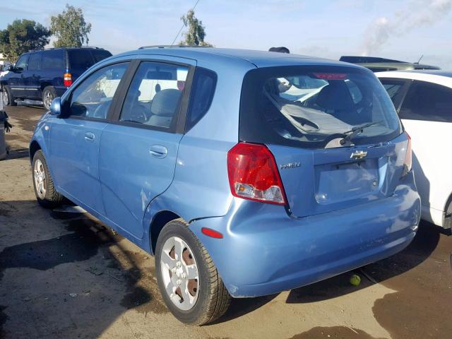 KL1TD626X5B323271 - 2005 CHEVROLET AVEO BASE Теңіз көгі фото 3