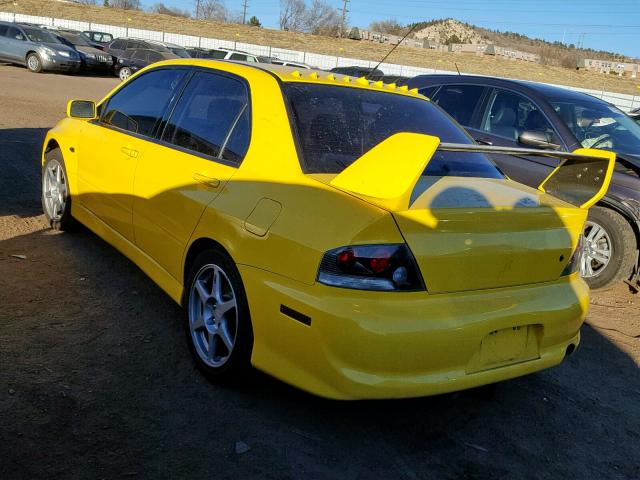 JA3AH86FX3U125073 - 2003 MITSUBISHI LANCER EVO YELLOW photo 3