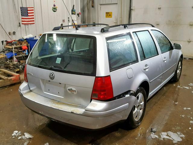 WVWSL61J84W156865 - 2004 VOLKSWAGEN JETTA GLS SILVER photo 4