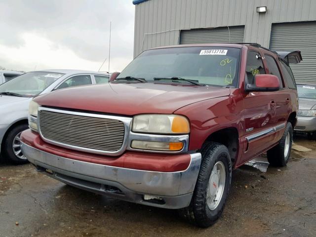 1GKEC13Z62R225653 - 2002 GMC YUKON MAROON photo 2