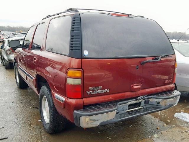 1GKEC13Z62R225653 - 2002 GMC YUKON MAROON photo 3