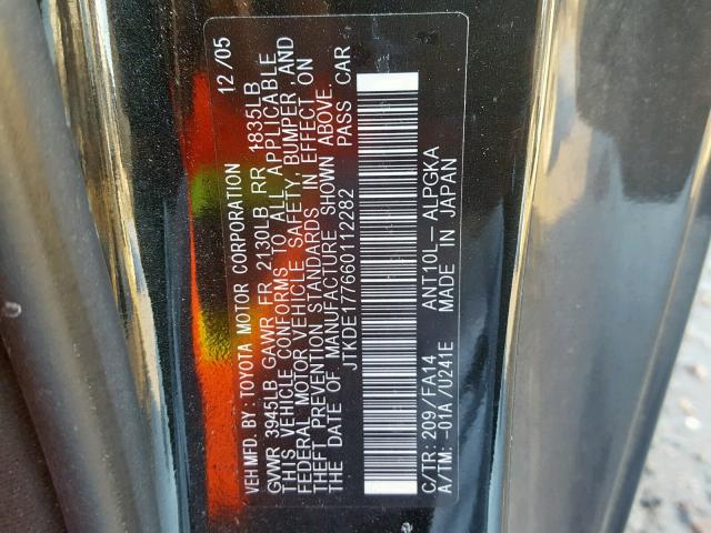 JTKDE177660112282 - 2006 TOYOTA SCION TC 黑色 照片 10