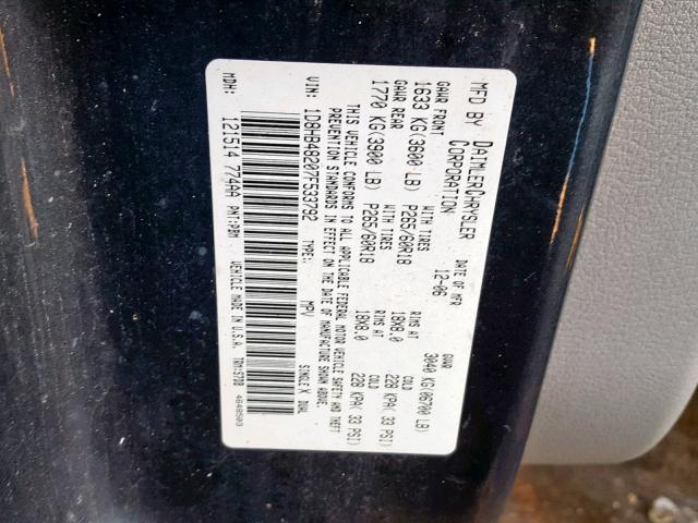 1D8HB48207F533792 - 2007 DODGE DURANGO SL BLUE photo 10