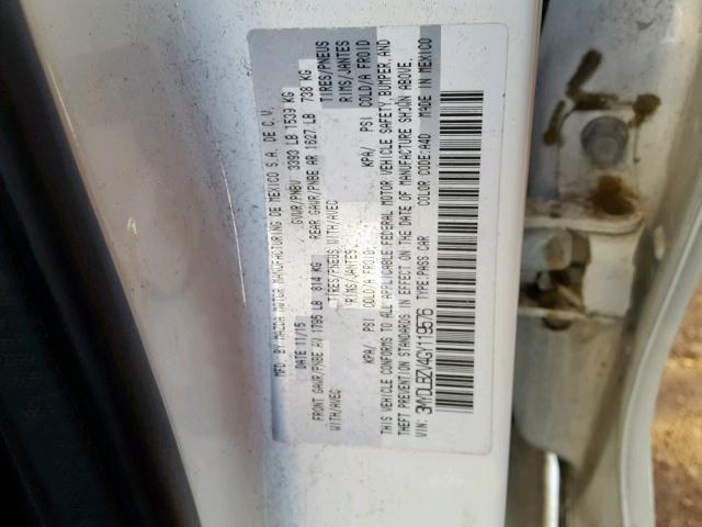 3MYDLBZV4GY119576 - 2016 TOYOTA SCION IA WHITE photo 10