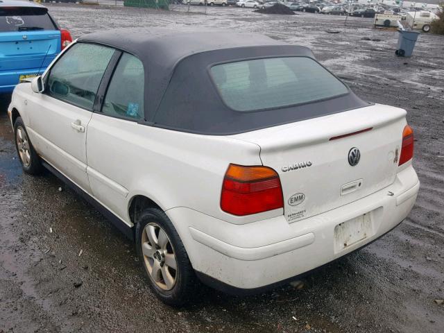 3VWDC21V41M803999 - 2001 VOLKSWAGEN CABRIO GLX WHITE photo 3