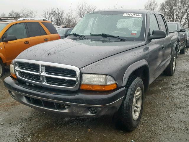 1D7HL38K54S739480 - 2004 DODGE DAKOTA QUA CHARCOAL photo 2