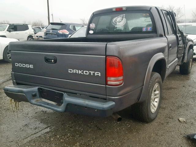 1D7HL38K54S739480 - 2004 DODGE DAKOTA QUA CHARCOAL photo 4