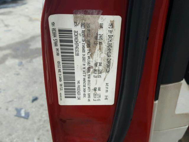 2C3KA63H97H616199 - 2007 CHRYSLER 300C RED photo 10