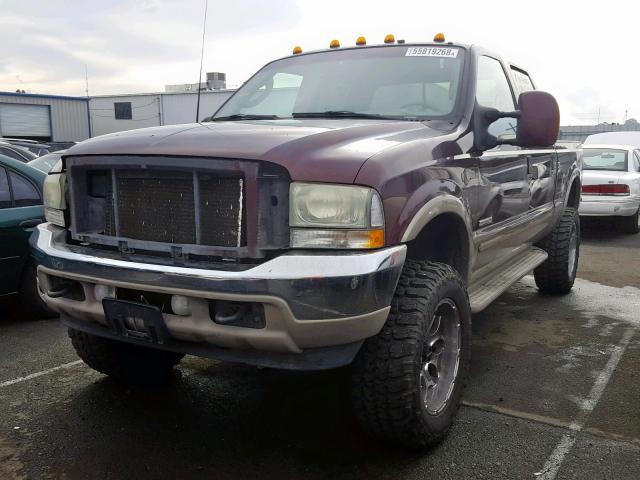 1FTSW31P44EA49036 - 2004 FORD F350 SRW S MAROON photo 2