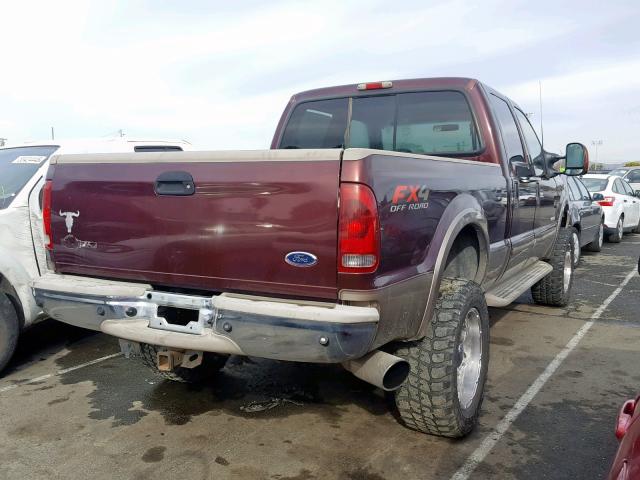 1FTSW31P44EA49036 - 2004 FORD F350 SRW S MAROON photo 4