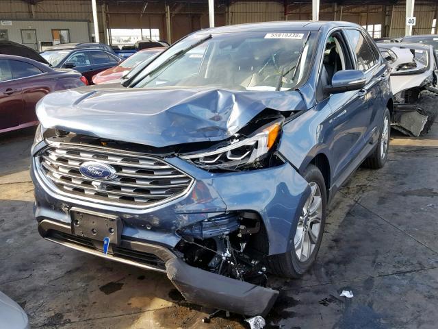 2FMPK3K96KBB13373 - 2019 FORD EDGE TITAN BLUE photo 2