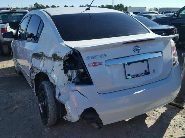 3N1AB6AP9CL754117 - 2012 NISSAN SENTRA 2.0 WHITE photo 3