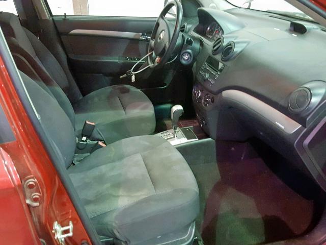 KL1TD5DEXAB103539 - 2010 CHEVROLET AVEO LS MAROON photo 5