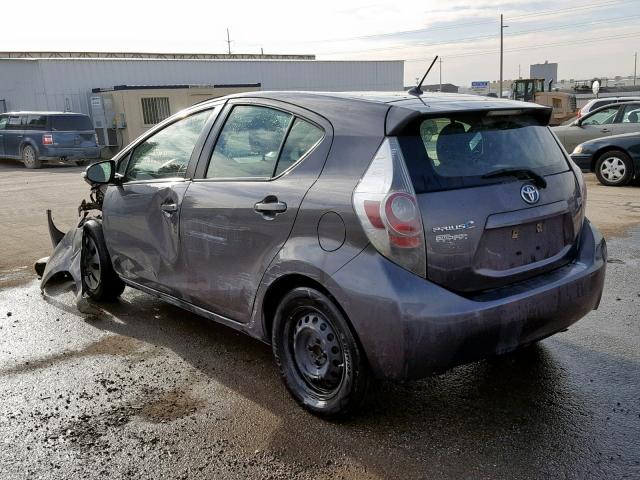 JTDKDTB37E1559987 - 2014 TOYOTA PRIUS C CHARCOAL photo 3