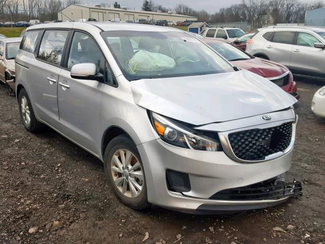 KNDMA5C15G6181300 - 2016 KIA SEDONA L SILVER photo 1