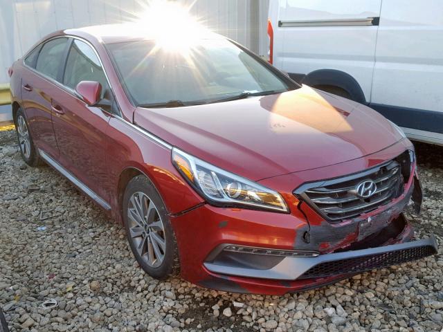 5NPE34AF3FH213110 - 2015 HYUNDAI SONATA SPO RED photo 1