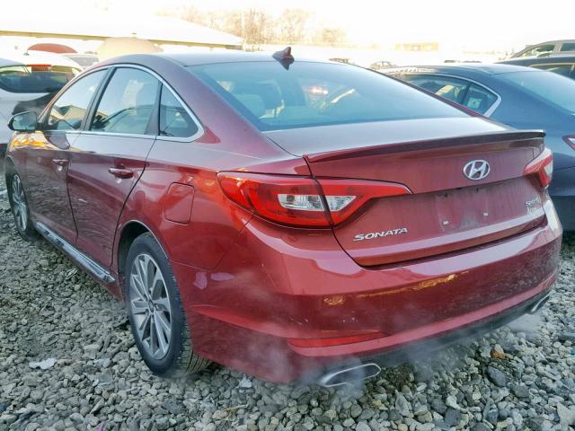 5NPE34AF3FH213110 - 2015 HYUNDAI SONATA SPO RED photo 3